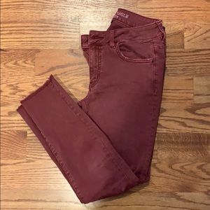 AEO Cropped Red Jeggings